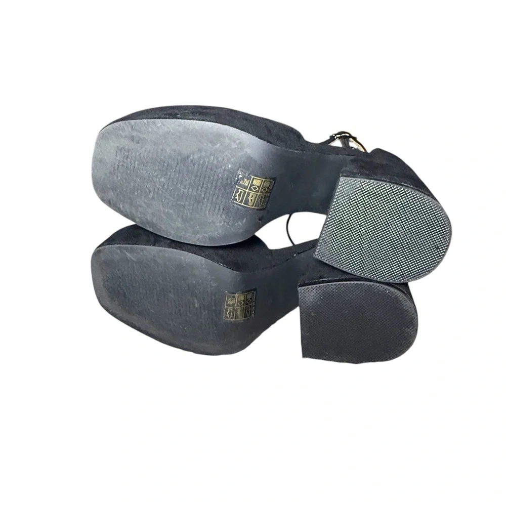 Altar'd State Black Suede Platform Block Heel